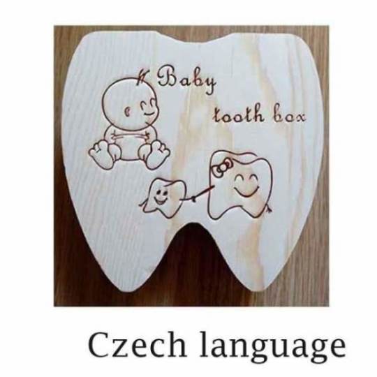 Baby Tooth Box Poland/English/Dutch/Russian/French /Italian Wooden Milk Teeth Organizer Storage Boys Girls Baby Souvenirs Gift