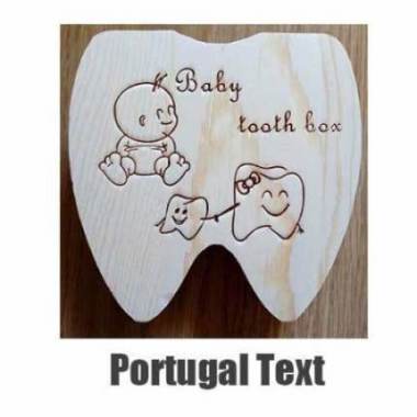 Baby Tooth Box Poland/English/Dutch/Russian/French /Italian Wooden Milk Teeth Organizer Storage Boys Girls Baby Souvenirs Gift