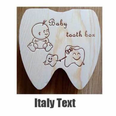 Baby Tooth Box Poland/English/Dutch/Russian/French /Italian Wooden Milk Teeth Organizer Storage Boys Girls Baby Souvenirs Gift