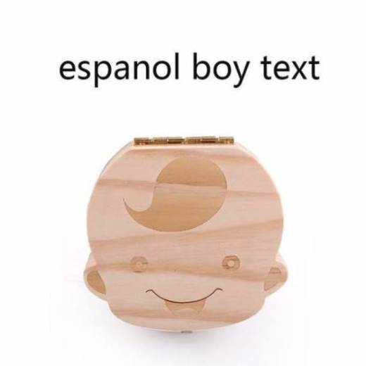 Baby Tooth Box Poland/English/Dutch/Russian/French /Italian Wooden Milk Teeth Organizer Storage Boys Girls Baby Souvenirs Gift