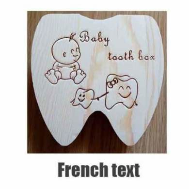 Baby Tooth Box Poland/English/Dutch/Russian/French /Italian Wooden Milk Teeth Organizer Storage Boys Girls Baby Souvenirs Gift
