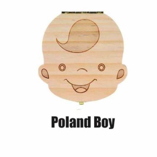 Baby Tooth Box Poland/English/Dutch/Russian/French /Italian Wooden Milk Teeth Organizer Storage Boys Girls Baby Souvenirs Gift