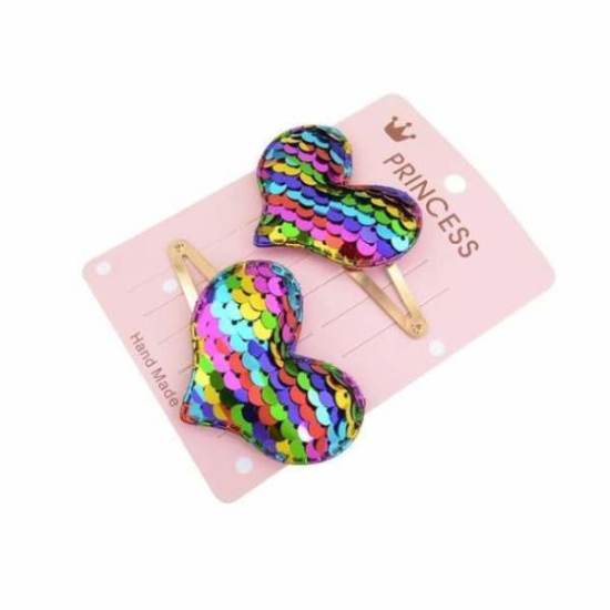 Gradient color flip sequin five-pointed star love crown child baby hairpin BB Hair Clips for Baby Girls Kids Hair Accessories