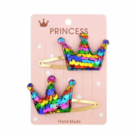 Gradient color flip sequin five-pointed star love crown child baby hairpin BB Hair Clips for Baby Girls Kids Hair Accessories