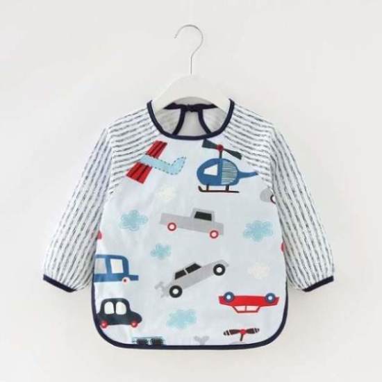 Bandana Bibs Cute Cartoon Baby Bibs Waterproof Infant Eating Children Drawing Long Sleeve Apron Baby Self Feeding Bib