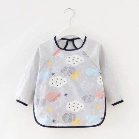 Bandana Bibs Cute Cartoon Baby Bibs Waterproof Infant Eating Children Drawing Long Sleeve Apron Baby Self Feeding Bib