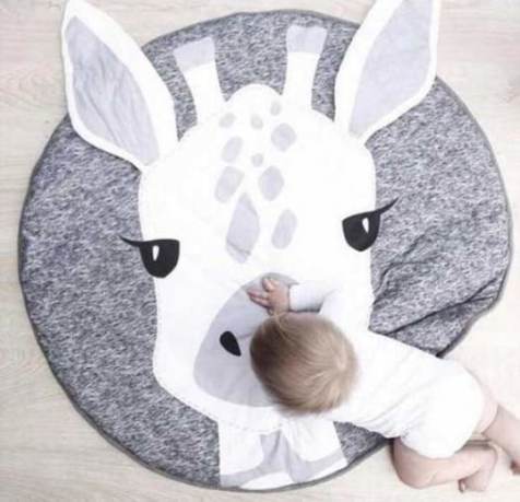 90CM Kids Play Game Mats Round Carpet Rugs Mat Cotton Swan Crawling Blanket Floor Carpet For Kids Room Decoration INS Baby Gifts