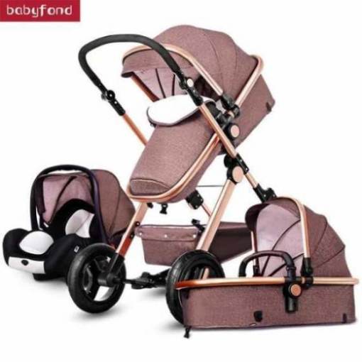 3 in 1 baby strollers and sleeping basket newborn 2 in 1 baby stroller Europe baby pram one parcel with car seat