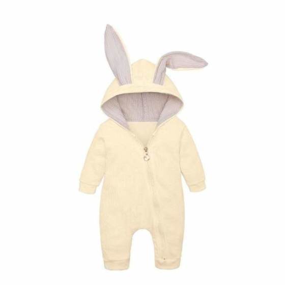 Baby clothes crawling baby suit onesies newborn baby cartoon big rabbit ears zipper clothes jumpsuit cotton coat outside romper