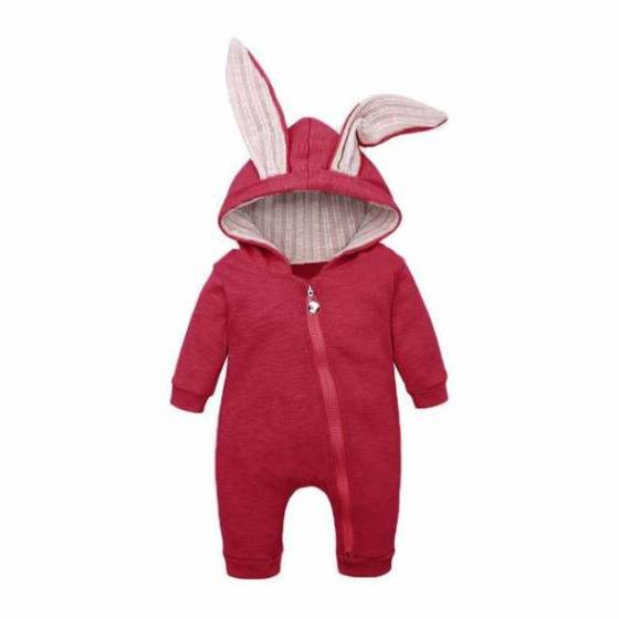 Baby clothes crawling baby suit onesies newborn baby cartoon big rabbit ears zipper clothes jumpsuit cotton coat outside romper