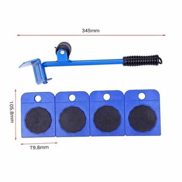 5Pcs Furniture Lifter Sliders Kit Profession Heavy Furniture Roller Move Tool Set Wheel Bar Mover Device Max Up for 100Kg/220Lbs