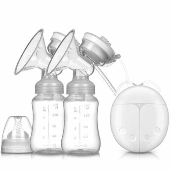 Double Electric Baby Milk Breast Pumps USB Powerful Suction Nipple Pump With Bottle Cold Heat Pad Breast feeding Tools T2236