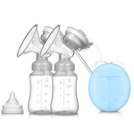 Double Electric Baby Milk Breast Pumps USB Powerful Suction Nipple Pump With Bottle Cold Heat Pad Breast feeding Tools T2236