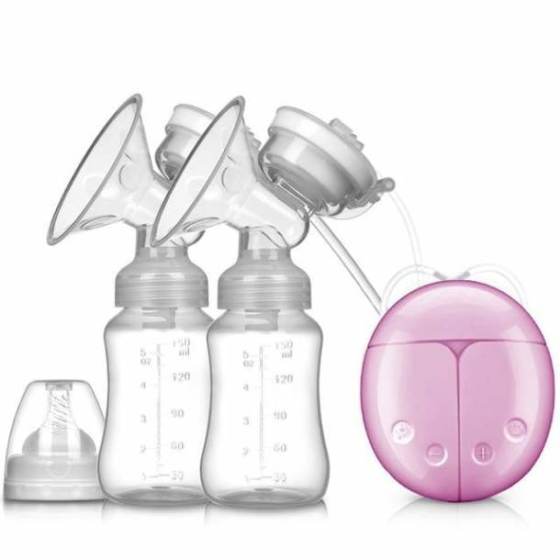 Double Electric Baby Milk Breast Pumps USB Powerful Suction Nipple Pump With Bottle Cold Heat Pad Breast feeding Tools T2236