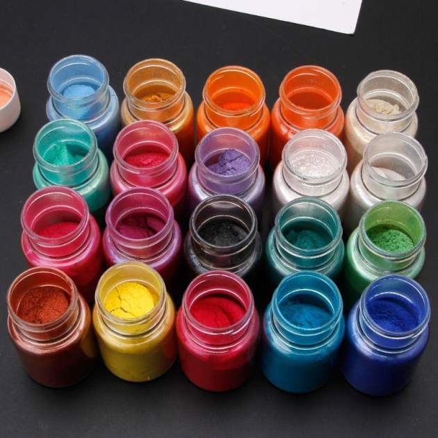 20 Colors Mica Powder Epoxy Resin Dye Pearl Pigment Natural Mica Mineral Powder C63B