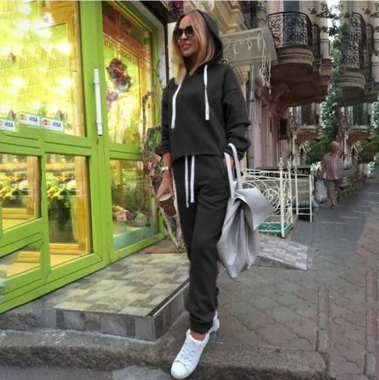 2018 Autumn Tracksuit Long Sleeve Thicken Hooded Sweatshirts 2 Piece Set Casual Sport Suit Women Tracksuit Set