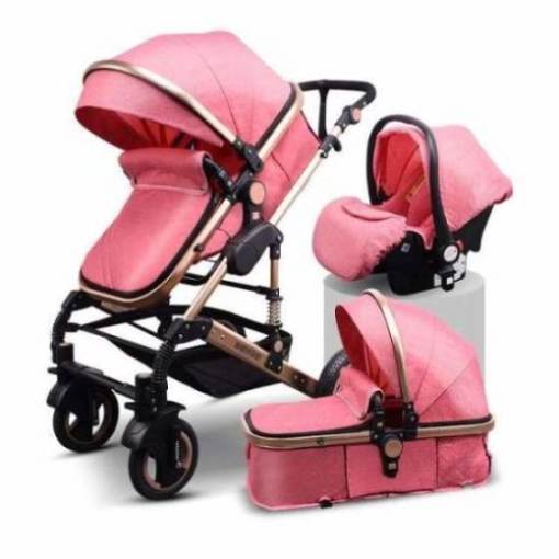 3 in 1 baby strollers and sleeping basket newborn 2 in 1 baby stroller Europe baby pram one parcel with car seat