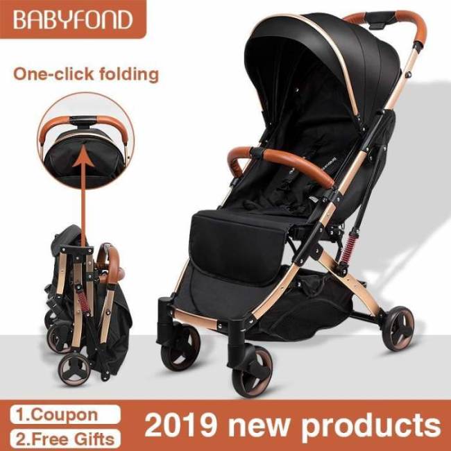 free shipping 5.8 kg Light stroller gold frame car Portable fold Umbrella baby stroller Newborn Travelling Pram on plane gifts