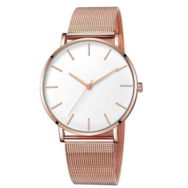 2019 ultra-fino rosa ouro relógio de malha minimalista feminino relógio montre femme relógios zegarek damski relojes para mujer reloj