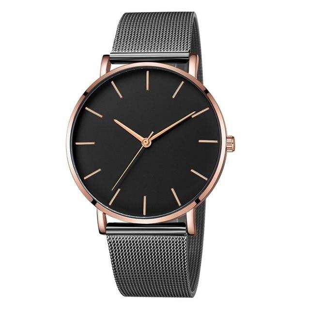 2019 ultra-fino rosa ouro relógio de malha minimalista feminino relógio montre femme relógios zegarek damski relojes para mujer reloj