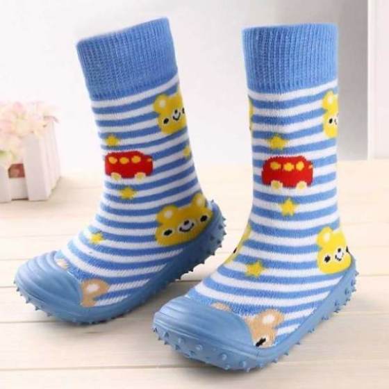 Newborn Baby Boys Girls Socks With Anti-Slip Soft Rubber Soled Outdoor Foot Socks Infant Children Animal Cartoon Floor Booties