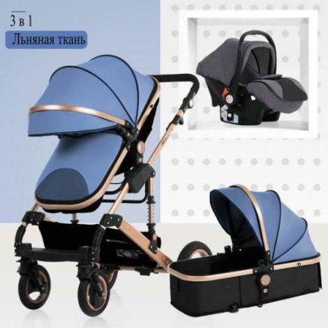 2019 new baby trolley high landscape 3 to 1 baby stroller double faced children free shipping in four seasons in Russia