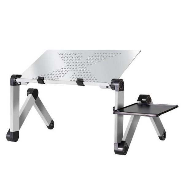 Adjustable Aluminum Laptop Desk Ergonomic Portable TV Bed Lapdesk Tray PC Table Stand Notebook Table Desk Stand With Mouse Pad