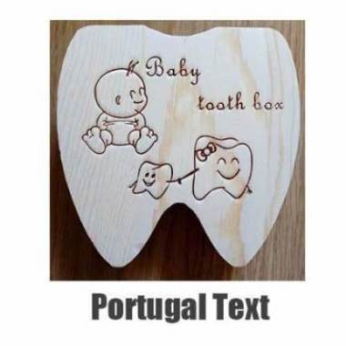 Baby Tooth Box Poland/English/Dutch/Russian/French /Italian  Wooden Milk Teeth Organizer Storage Boys Girls Baby Souvenirs Gift