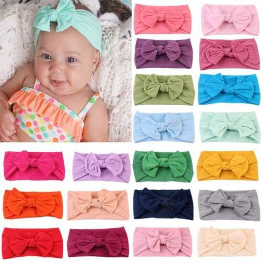 2019 New Baby Nylon Headband Soft Rabbit Bowknot Turban Hair Bands for Children Girls Elastic Headwrap Hair Accessories